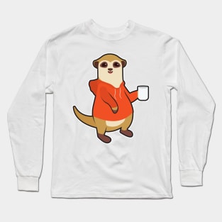 Meerkat with Cup of Coffee Long Sleeve T-Shirt